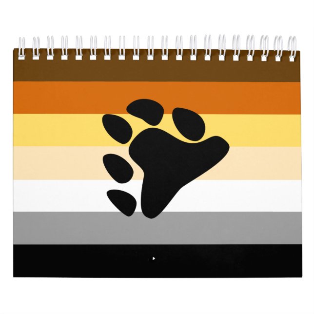 Bear Pride Flag with Paw Calendar (Cover)
