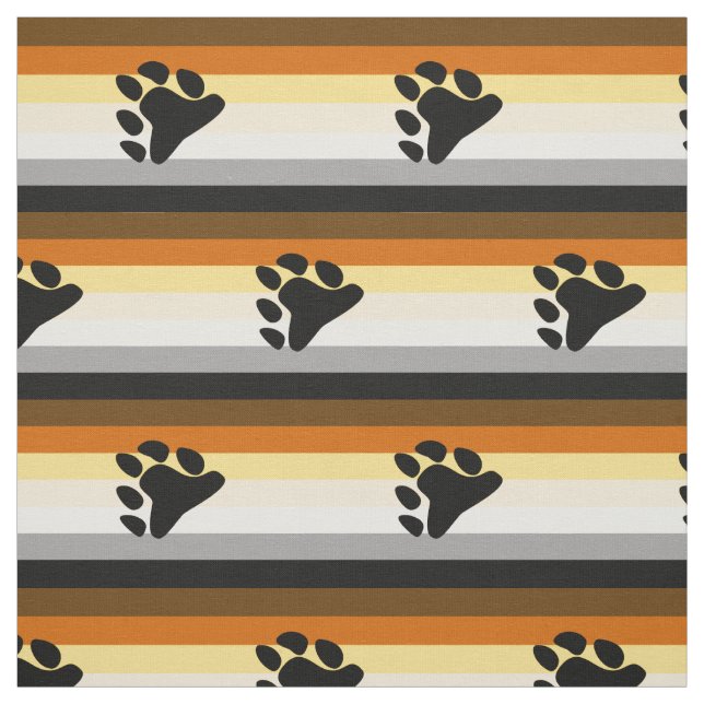 Bear Pride Flag with Paw Fabric (Swatch)