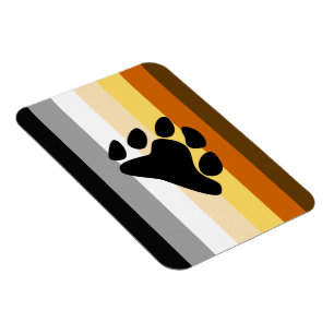 Bear Pride Flag with Paw Magnet