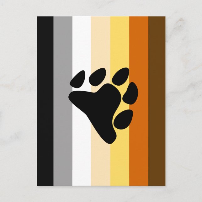 Bear Pride Flag with Paw Postcard (Front)
