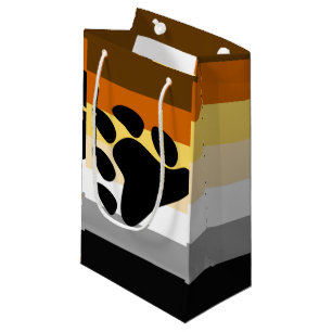 Bear Pride Flag with Paw Small Gift Bag