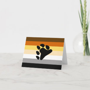 Bear Pride Flag with Paw Thank You Card