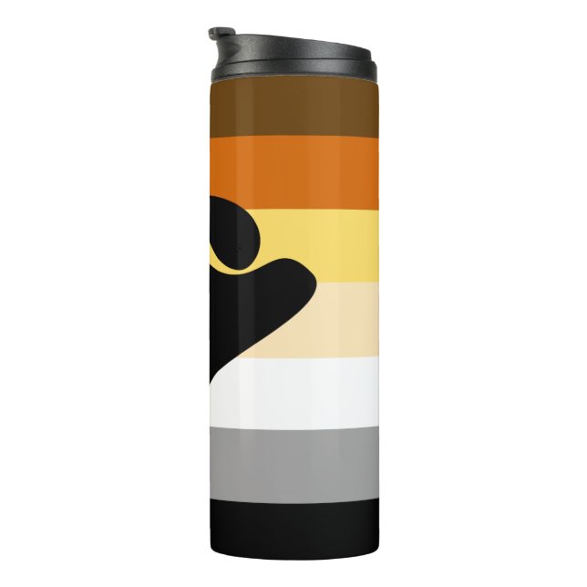 Bear Pride Flag with Paw Thermal Tumbler (Rotated Right)
