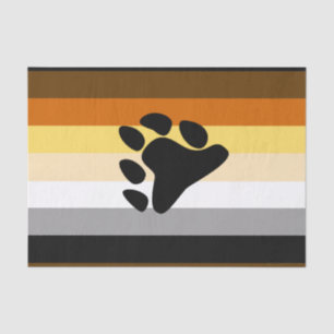 Bear Pride Flag with Paw Tissue Paper