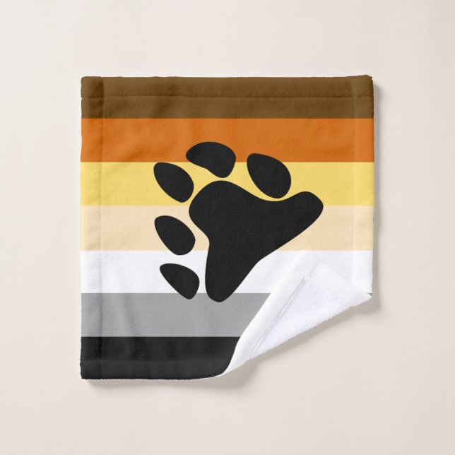 Bear Pride Flag with Paw Wash Cloth (Wash Cloth)