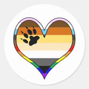 Bear Pride Heart Classic Round Sticker