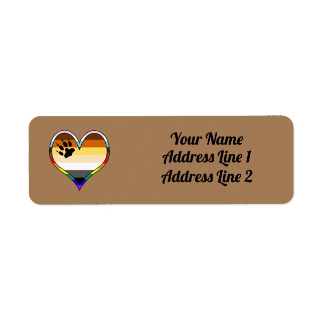 Bear Pride Heart Label (Front)