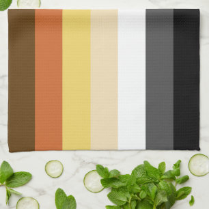 Bear Pride, Neutral Gradient Stripes, LGBTQ Pride Kitchen Towel