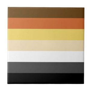 Bear Pride, Neutral Gradient Stripes, LGBTQ Pride Tile