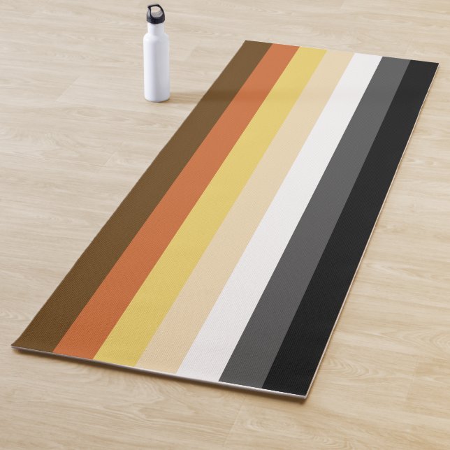 Bear Pride, Neutral Gradient Stripes, LGBTQ Pride Yoga Mat (In Situ)