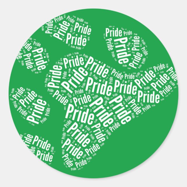 BEAR PRIDE PAW PATTERN WHITE -.png Classic Round Sticker (Front)
