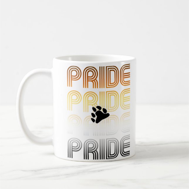 Bear Pride Paw Retro Pattern Design Letters Coffee Mug (Left)