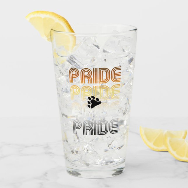 Bear Pride Paw Retro Pattern Design Letters Glass (Front Ice)