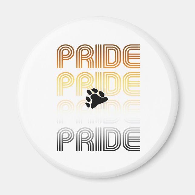 Bear Pride Paw Retro Pattern Design Letters Magnet (Front)