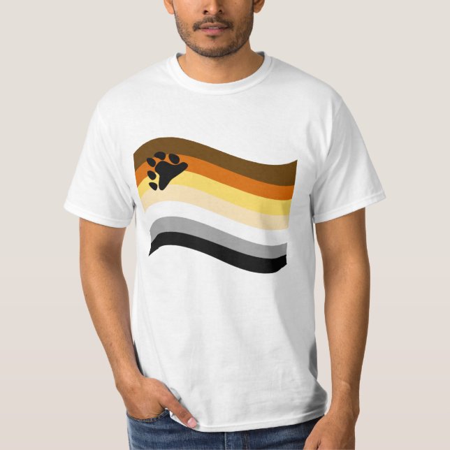 Bear Pride Paw Wavy Flag T-Shirt (Front)