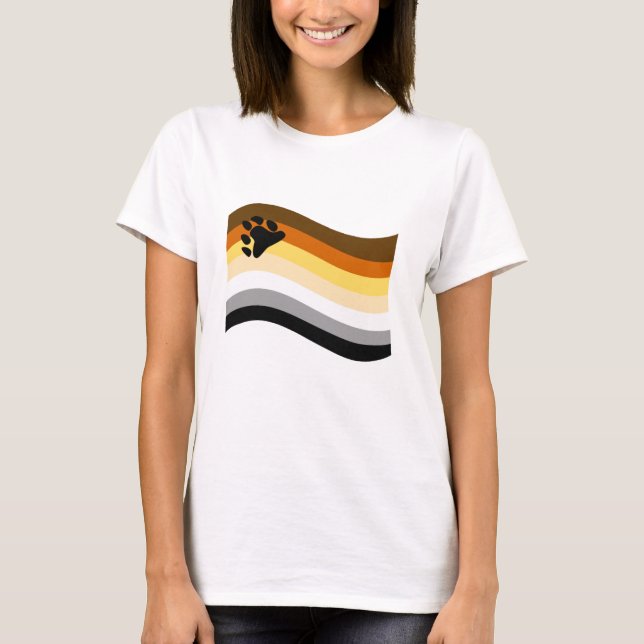 Bear Pride Paw Wavy Flag T-Shirt (Front)