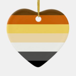 BEAR PRIDE STRIPES DESIGN CERAMIC ORNAMENT