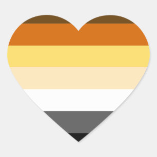 BEAR PRIDE STRIPES DESIGN HEART STICKER