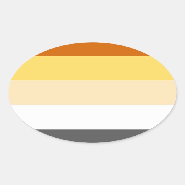 BEAR PRIDE STRIPES DESIGN OVAL STICKER (Front)