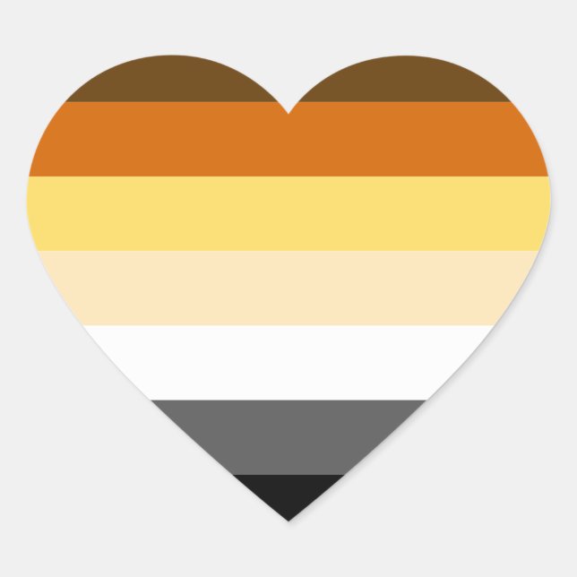 BEAR PRIDE STRIPES HEART STICKER (Front)