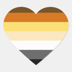 BEAR PRIDE STRIPES HEART STICKER