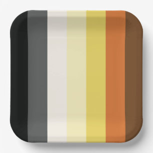 Bear Pride Stripes Paper Plate