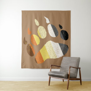 Bear Pride Stripes Paw Tapestry
