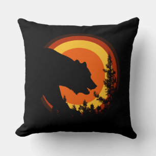 Bear Pride Sunset Bear Flag Colours Throw Pillow