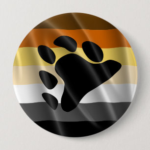 BEAR PRIDE WAVY DESIGN 4 INCH ROUND BUTTON
