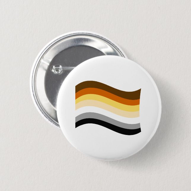 Bear Pride Wavy Flag 2 Inch Round Button (Front & Back)