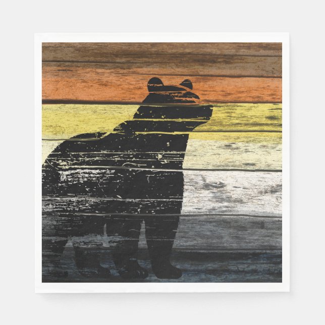 Bear Pride Wood Art  Napkin (Front)