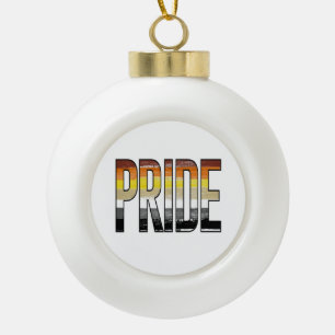 Bear Pride Word Ceramic Ball Christmas Ornament