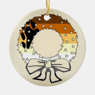 Bear Pride Wreath Ceramic Ornament