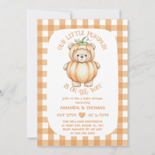 Bear Pumpkin Gender Neutral Baby Shower Invitation