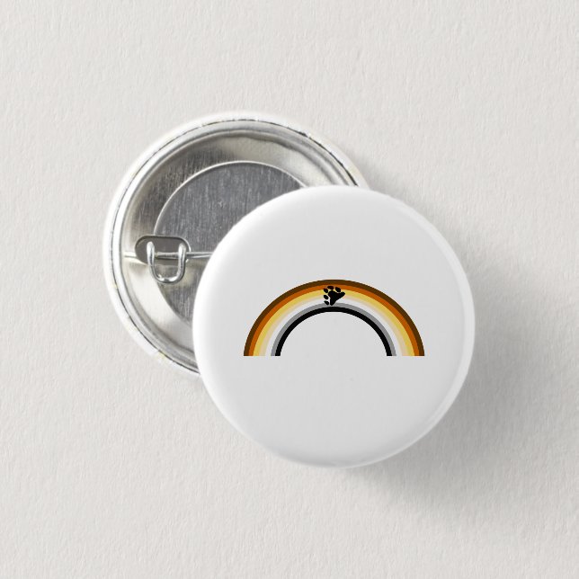 Bear Rainbow 1 Inch Round Button (Front & Back)