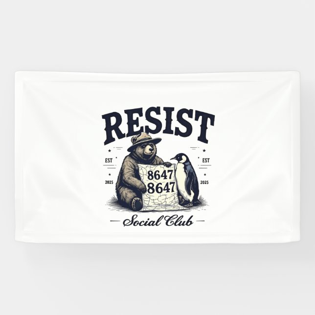 Bear Resist Protect National Park Anti Trump 8647  Banner (Horizontal)