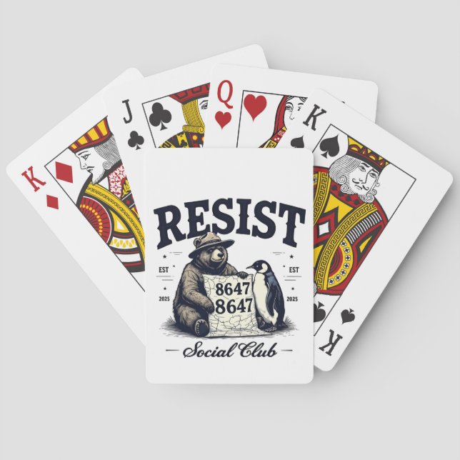 Bear Resist Protect National Park Anti Trump 8647  Playing Cards (Back)