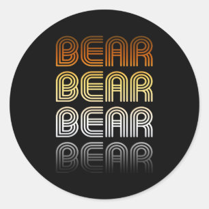 Bear Retro Pride Classic Round Sticker