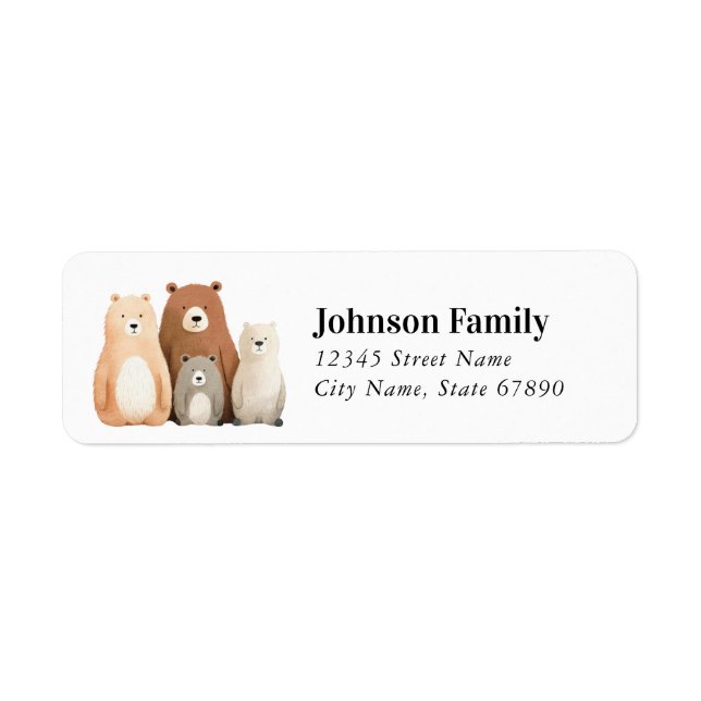 Bear Return Address Labels (Front)