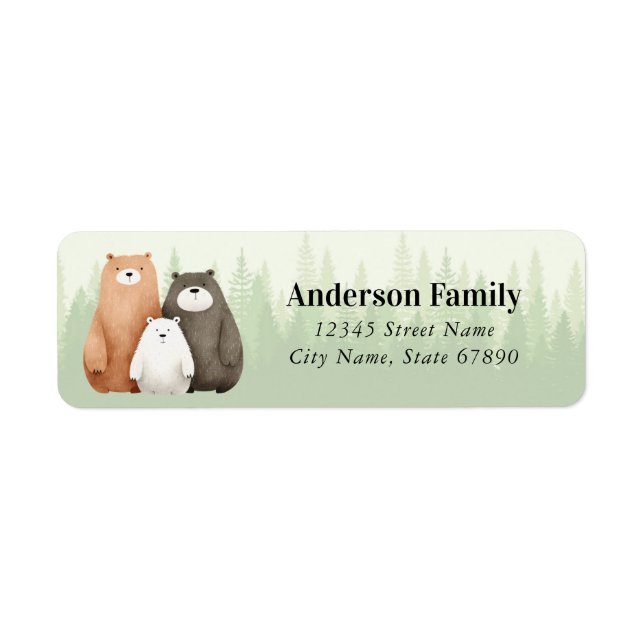 Bear Return Address Labels (Front)
