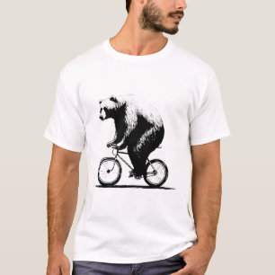 Bear Riding Bicycle Cycling Mountain Bike Biking B T-Shirt