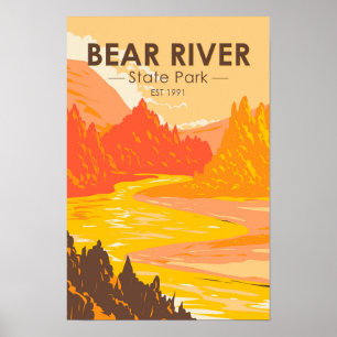 Bear River State Park Wyoming Vintage  Poster