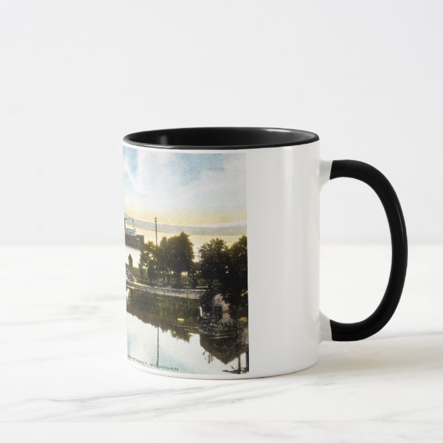 Bear River, Water Works and Harbour, Petoskey, Mug (Right)