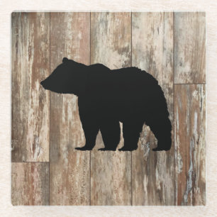 Bear Rustic Wilderness Decor Glass Coaster