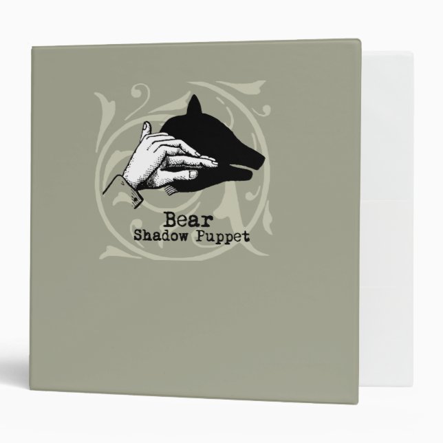 Bear Shadow Puppet Hand Vintage Binder (Front/Inside)