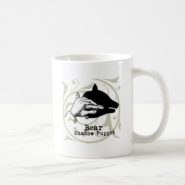 Bear Shadow Puppet Hand Vintage Coffee Mug (Right)