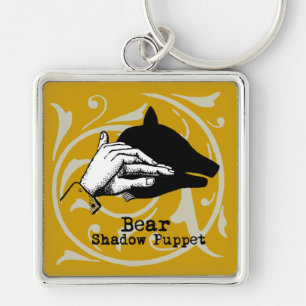 Bear Shadow Puppet Hand Vintage Keychain