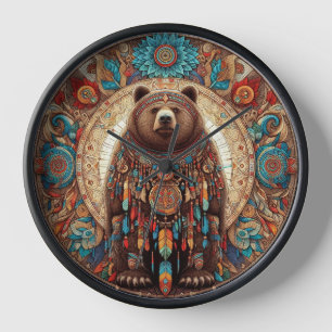 Bear Shaman Mandela  Clock