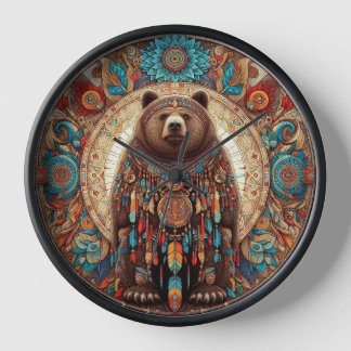 Bear Shaman Mandela  Clock