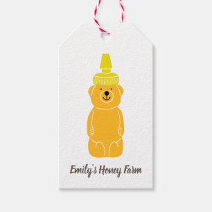 Bear Shaped Honey Bottle Custom Tie On Gift Tags